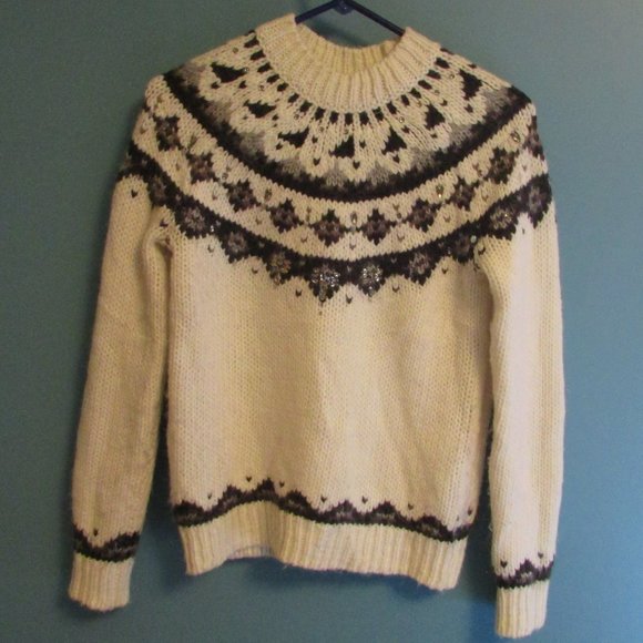 LOFT Sweaters - *3 for $25* Loft embellished Fair Isle Wool blend sweater
